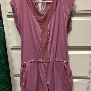Pink V-Neck Jumpsuit